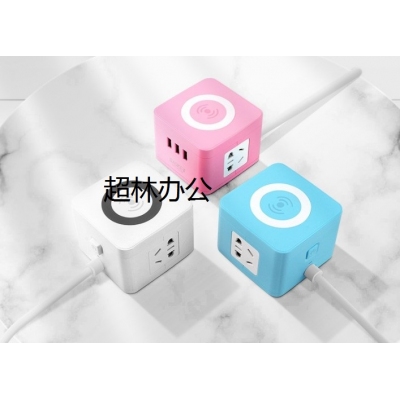 寶克（BAOKE）K622UW 小魔方無線充電插座 智能USB創(chuàng)意插排 插線板 全長1.5米 白色 1.5米