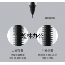 晨光(M&G)文具0.5mm黑色中性筆 直液式速干走珠筆 503全針管簽字筆水筆 6支/盒ARP50108