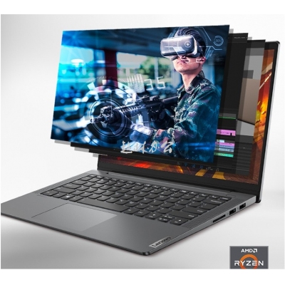 聯想筆記本電腦小新Air15銳龍版 15.6英寸全面屏辦公輕薄本(8核R7-5700U 16G 512G 高色域 數字小鍵盤)深空灰