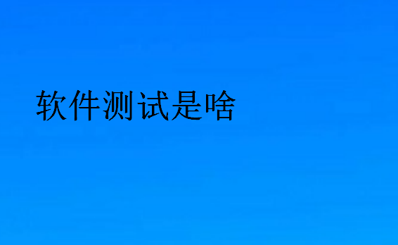 軟件測試是啥