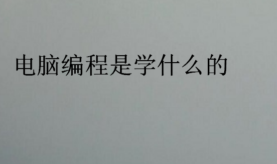 電腦編程是學什么的