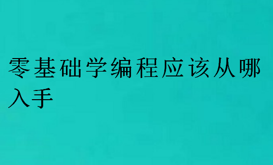 零基礎學編程應該從哪入手
