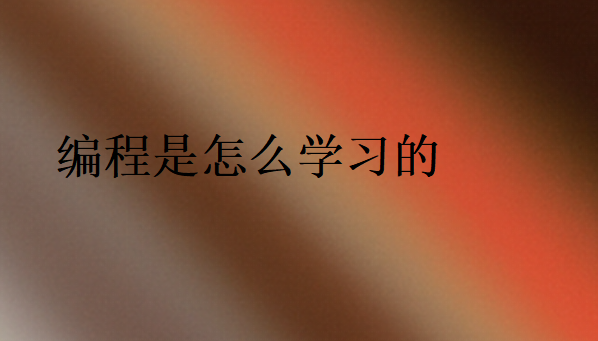 編程是怎么學習的