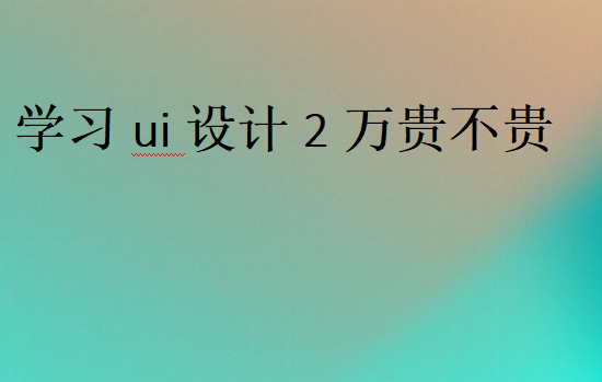 學(xué)習(xí)ui設(shè)計2萬貴不貴
