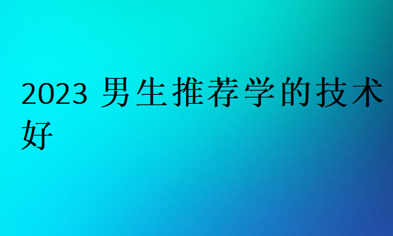 2023男生推薦學的技術好