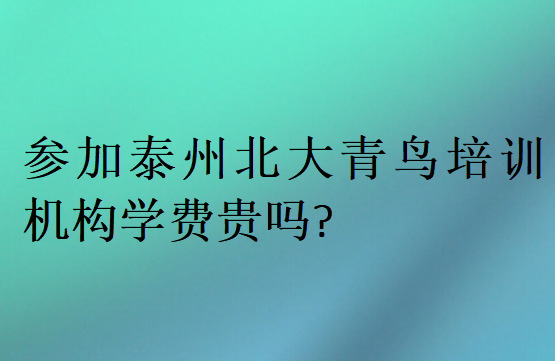 參加泰州北大青鳥培訓機構學費貴嗎