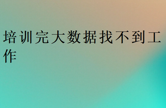 培訓(xùn)完大數(shù)據(jù)找不到工作